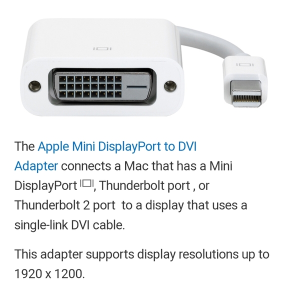 Apple Mini Display Port to DVI Adapter #A1305 - Picture 8 of 9
